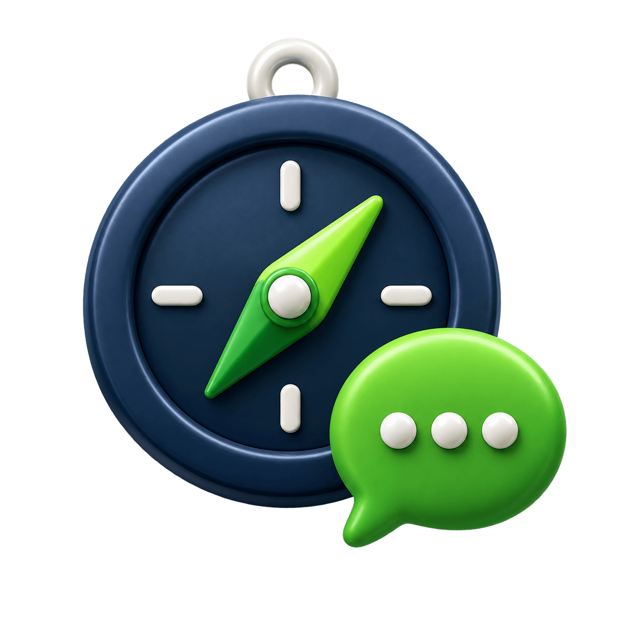 A compass and conversation symbol for informed guidance
